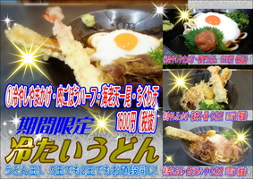 【期間限定】冷たいうどん始まりました！